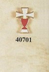 White Enameled Cross with Red Chalice 40701